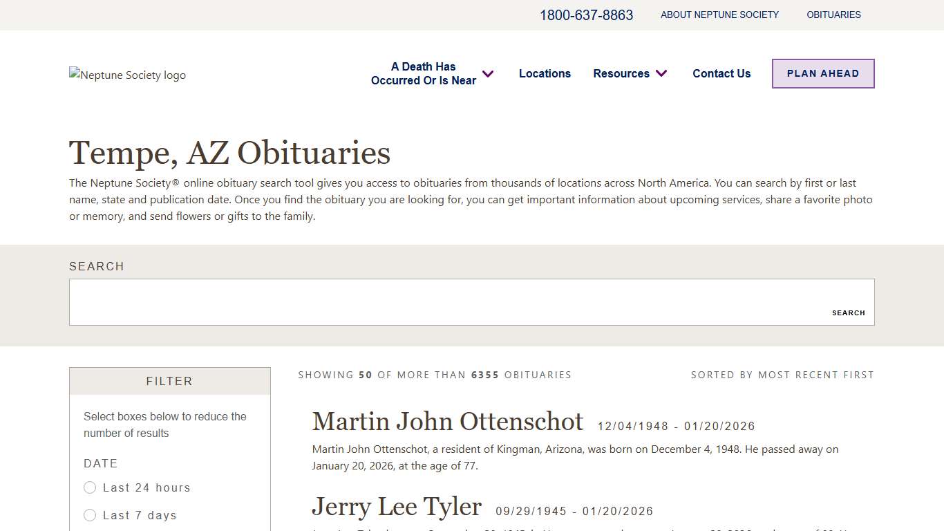 Tempe, AZ Obituaries Find Tempe Obituaries